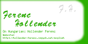 ferenc hollender business card